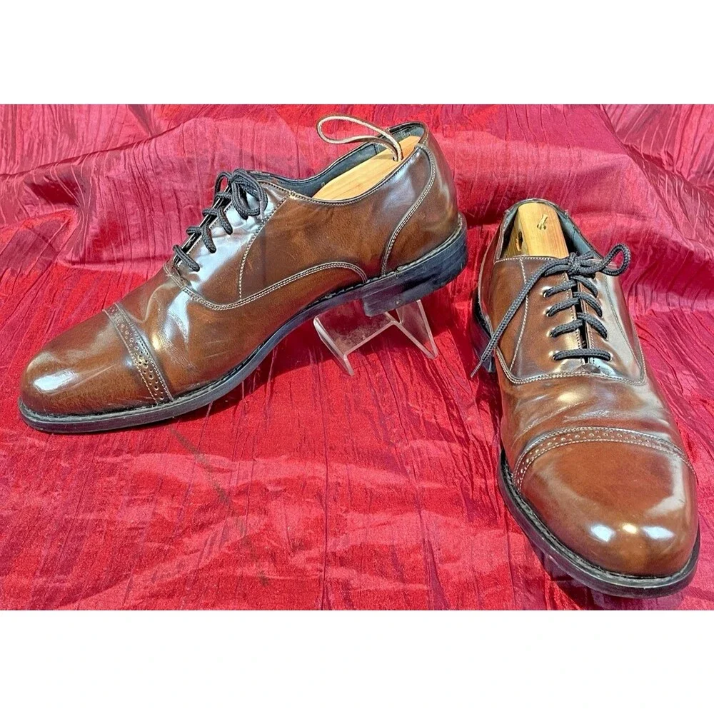 Mens Vntg Stuart McGuire Cordovan Leather Cap Toe Oxfords Dress Shoes sz 9D